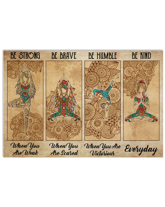 Yoga Love Peace With Classic Style - Horizontal Poster - 5to9style