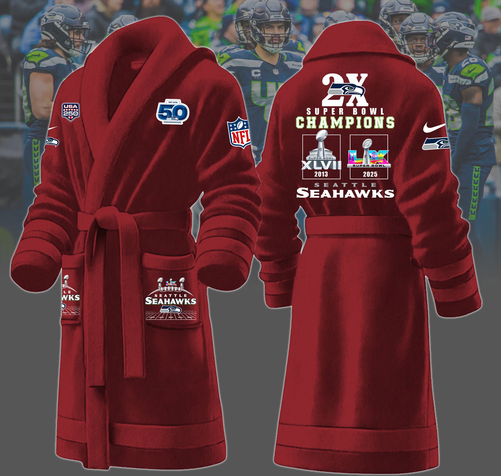 1A4LPC3SEA F130 Fleece Bathrobe
