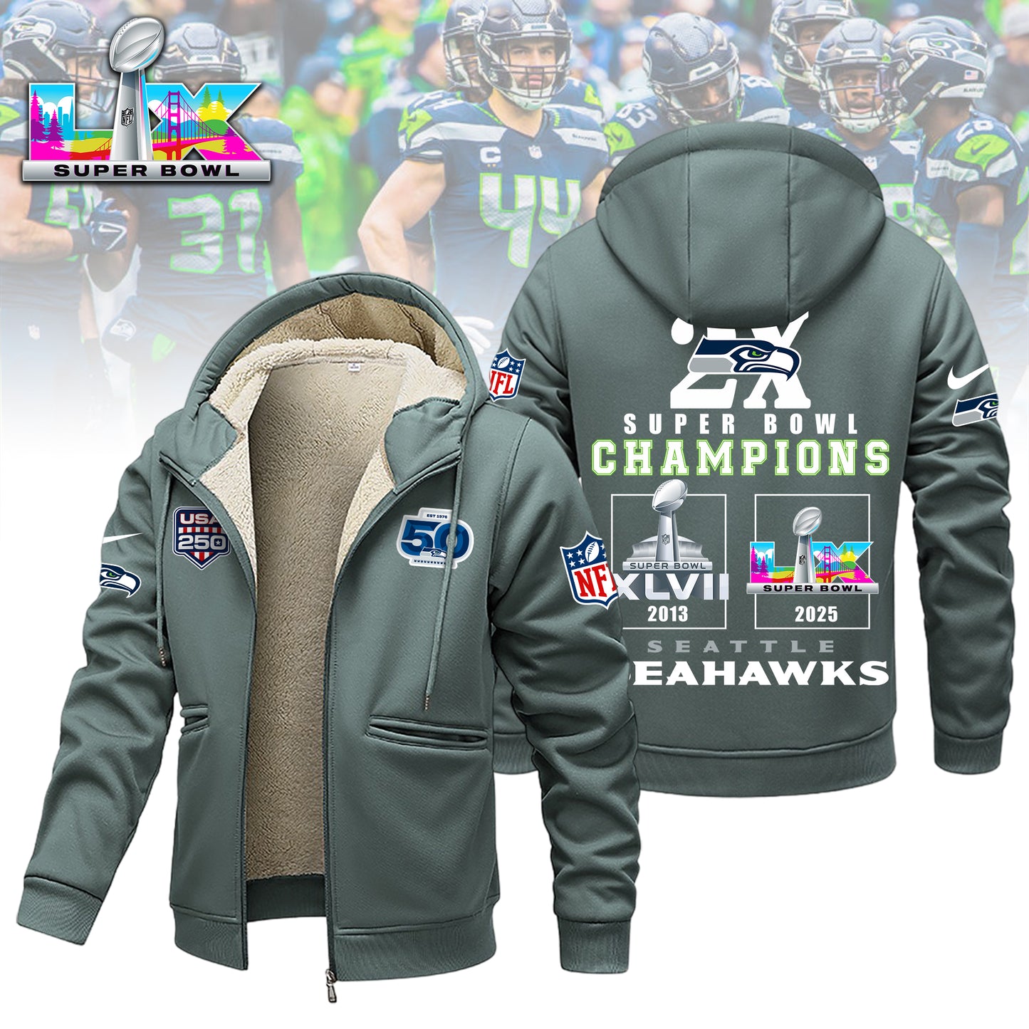 1A8LPC3SEA F107 Winter Fleece Jacket