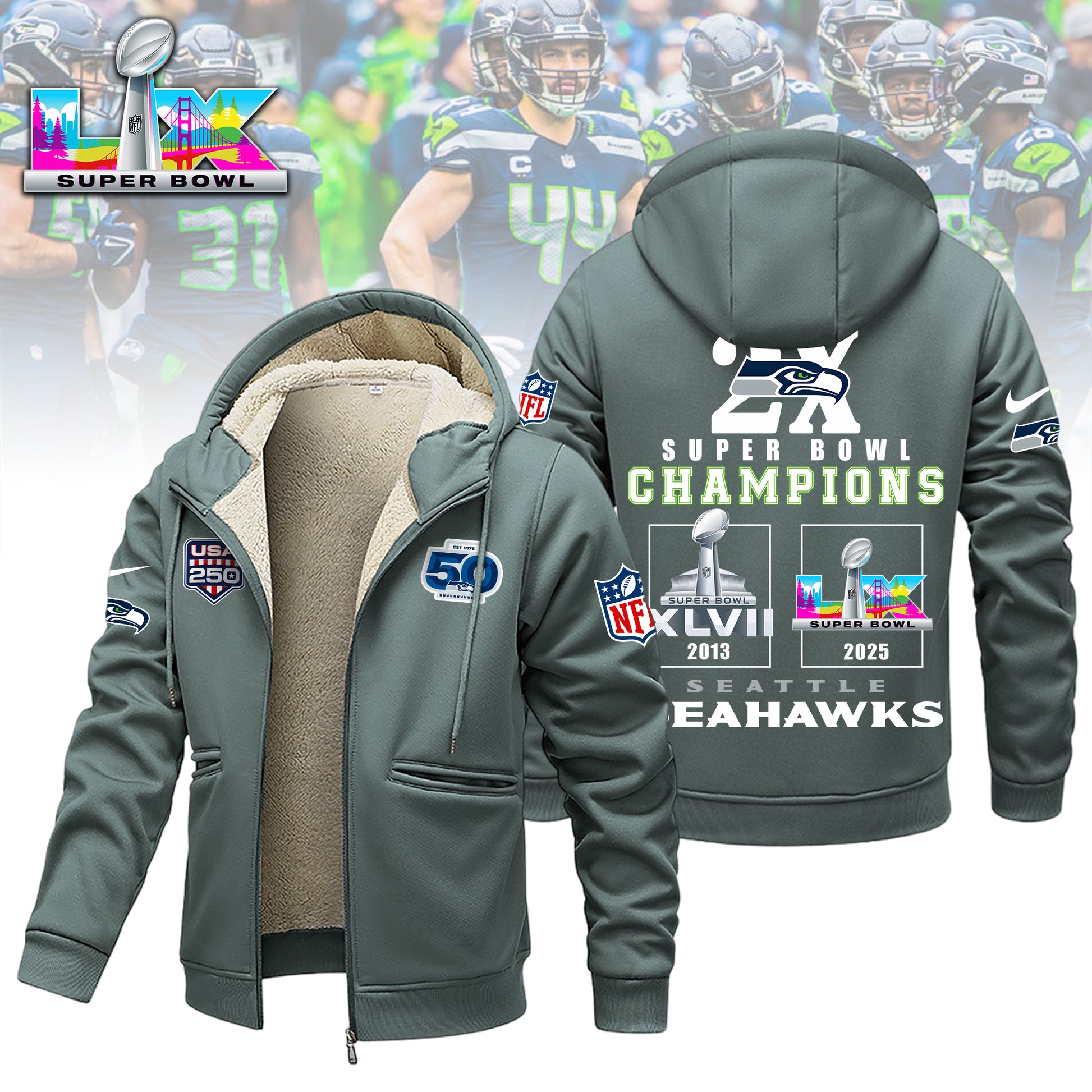 1A8LPC3SEA F107 Winter Fleece Jacket