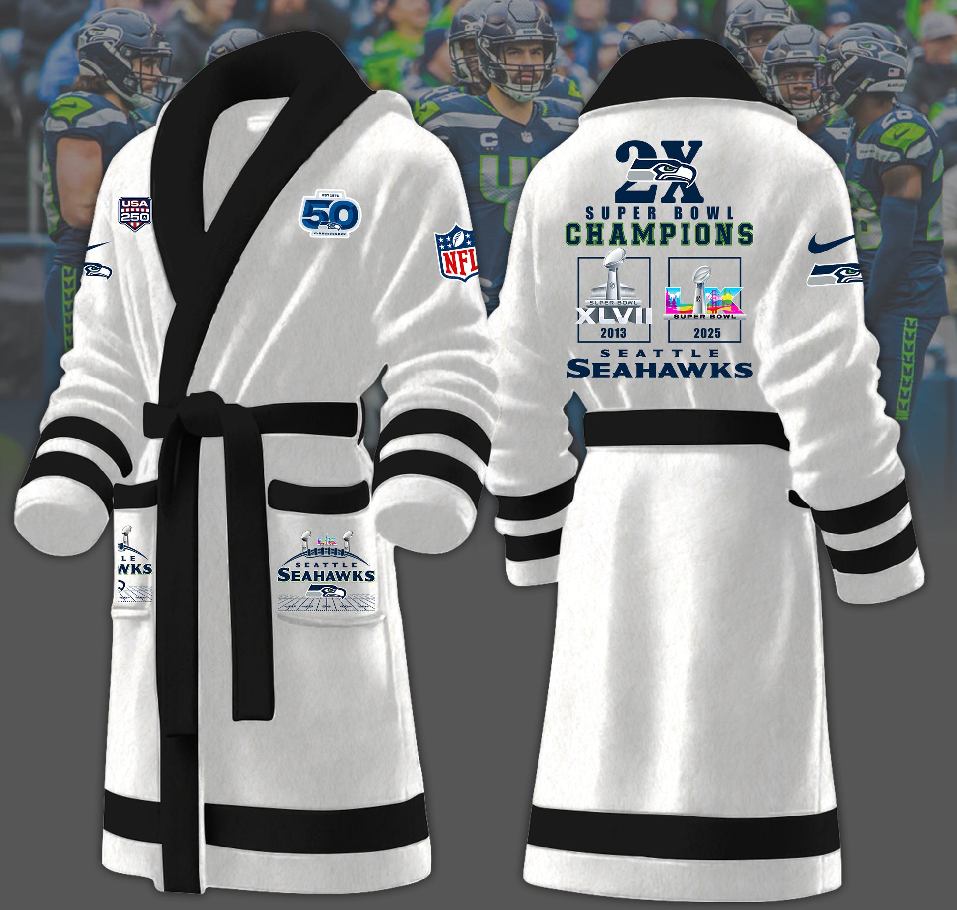 1A4LPC3SEA F130 Fleece Bathrobe