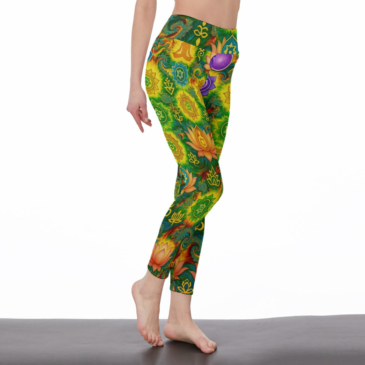 Rainbow Chakra Gradient Infinite Spirit Vision Yoga High Waist Leggings | 5To9Style