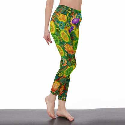 Rainbow Chakra Gradient Infinite Spirit Vision Yoga High Waist Leggings | 5To9Style