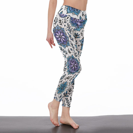 Watercolor Mandala Mystic Balance Glow Yoga High Waist Leggings | 5To9Style