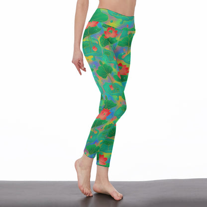 Lotus Leaf Water Drop Power Grace Focus Flow Yoga High Waist Leggings | 5To9Style