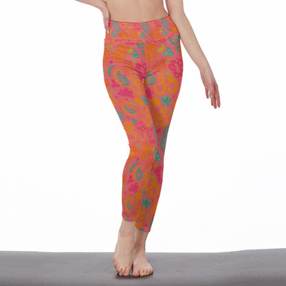 Om Symbol Yoga Mystic Energy Flow Yoga High Waist Leggings | 5To9Style