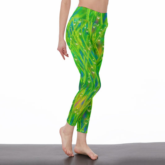 Grass and Morning Dew Energy Freedom Soul Shine Yoga High Waist Leggings | 5To9Style
