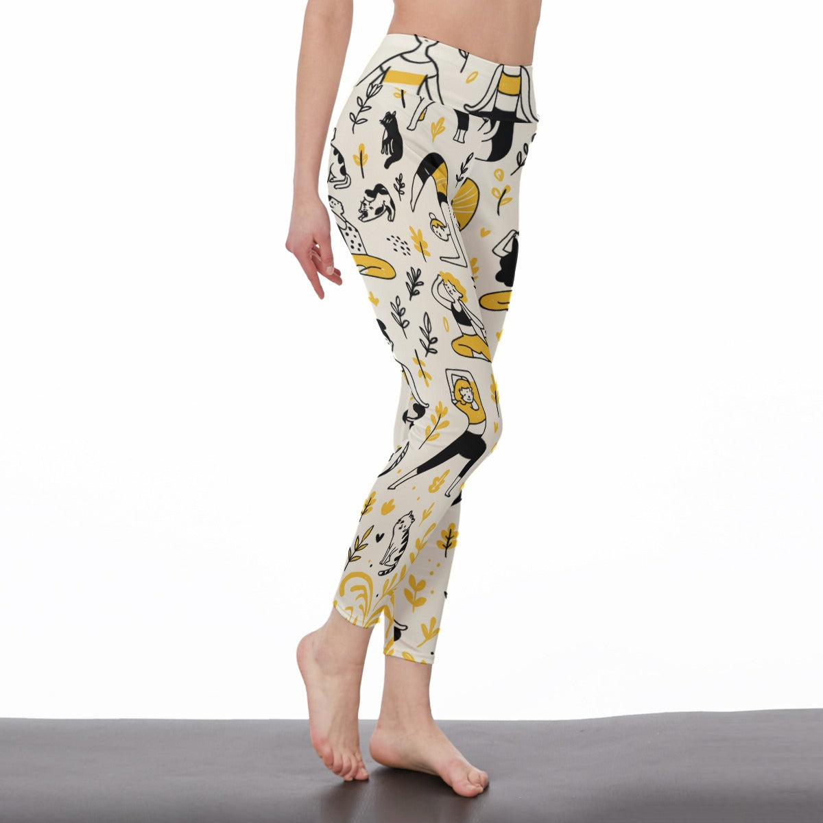 Asana (Pose Silhouettes) Dynamic Harmony Flow Yoga High Waist Leggings | 5To9Style