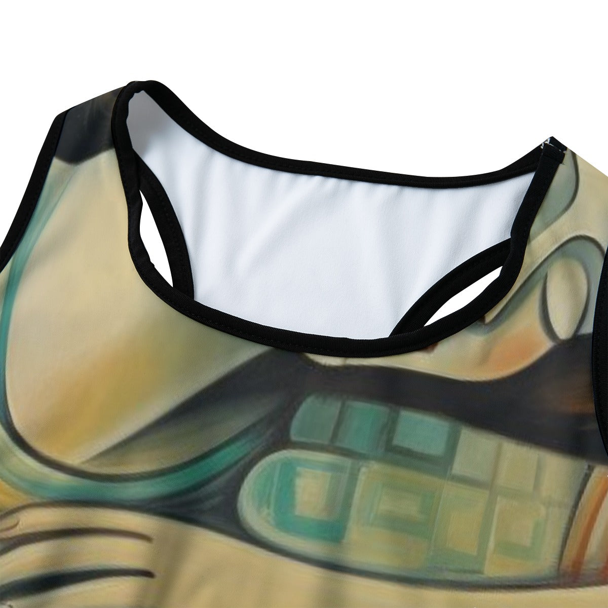 Art Modern Woman Face Harmony Yoga Women's Sports Bra