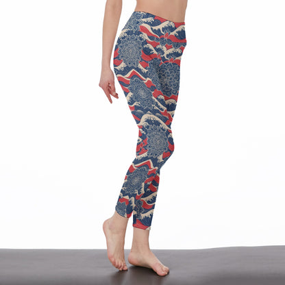 Ocean Waves & Wind Serenity Strength Aura Yoga High Waist Leggings | 5To9Style