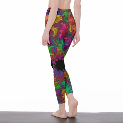 Psychedelic Fractals Mystic Balance Glow Yoga High Waist Leggings | 5To9Style