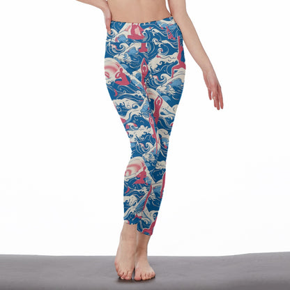 Ocean Waves & Wind Harmony Energy Flow Yoga High Waist Leggings | 5To9Style