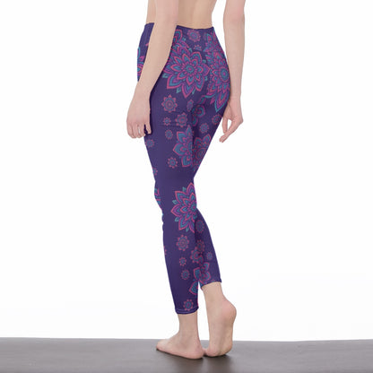 Nature & Harmony Mandala Pattern Sacred Balance Flow Yoga High Waist Leggings | 5To9Style