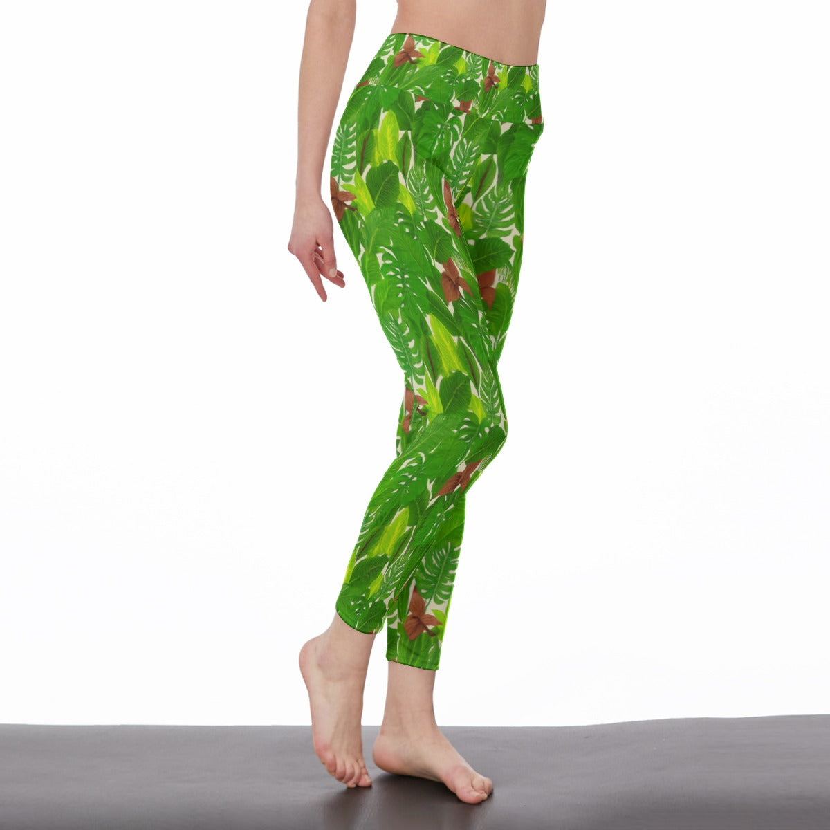 Tropical Leaf Pattern Infinite Spirit Vision Yoga High Waist Leggings | 5To9Style