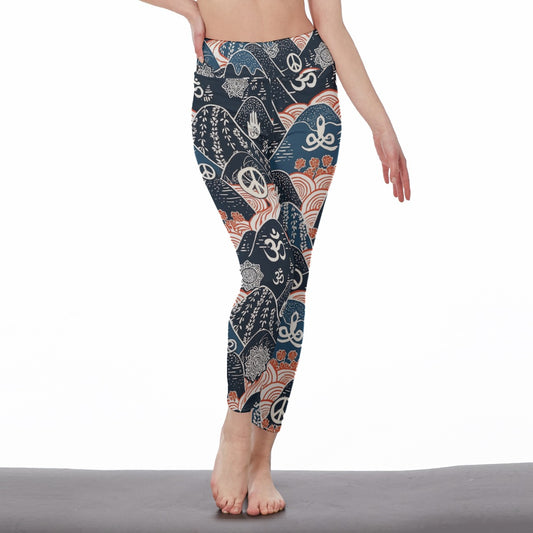 Himalayan Mountains Mystic Balance Flow Yoga High Waist Leggings | 5To9Style