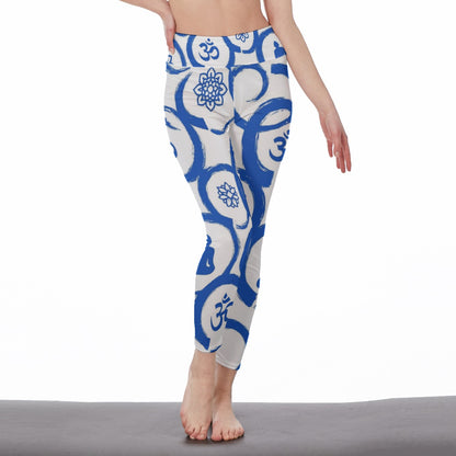 Ink Brush Strokes Zen Mystic Energy Glow Yoga High Waist Leggings | 5To9Style