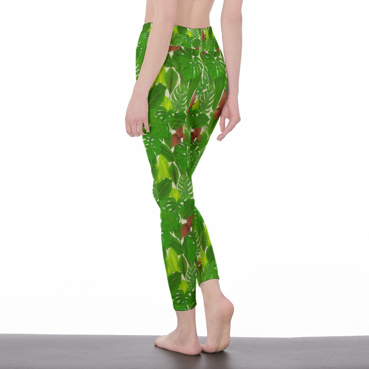 Tropical Leaf Pattern Infinite Spirit Vision Yoga High Waist Leggings | 5To9Style