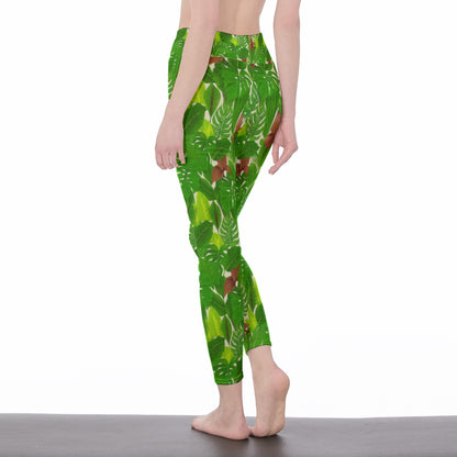 Tropical Leaf Pattern Infinite Spirit Vision Yoga High Waist Leggings | 5To9Style