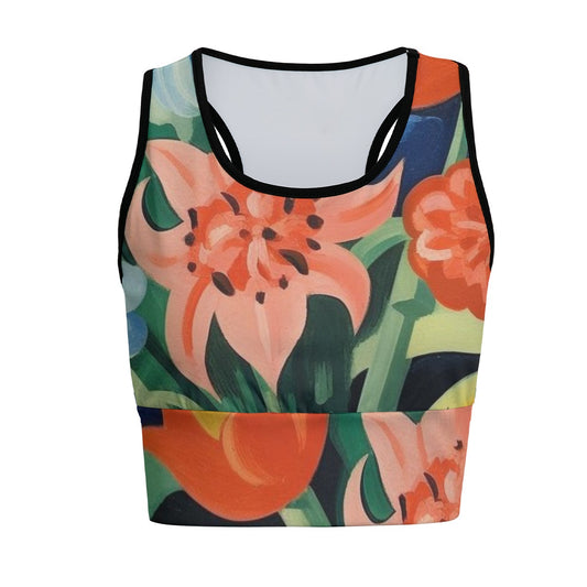 Flower Bold Tropical Lily Garden Bloom Yoga Women's Sports Bra