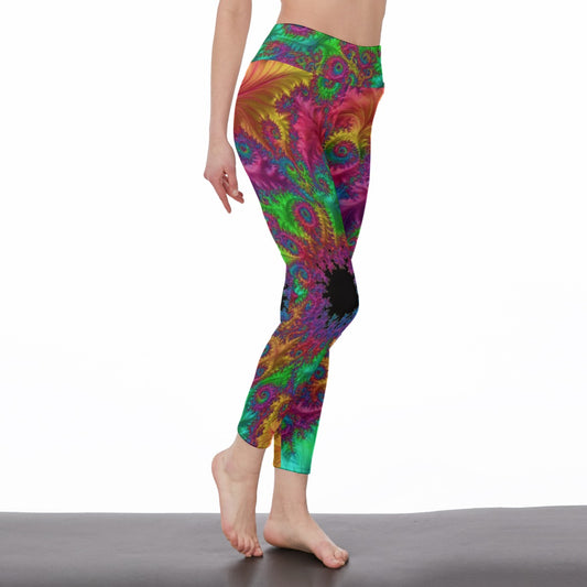 Psychedelic Fractals Mystic Balance Glow Yoga High Waist Leggings | 5To9Style