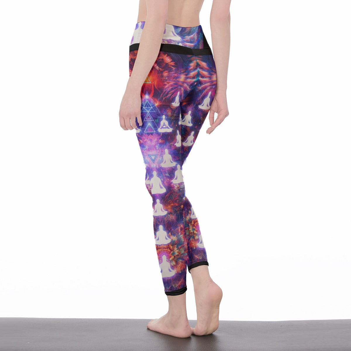 Psychedelic Fractals Cosmic Energy Flow Yoga High Waist Leggings | 5To9Style
