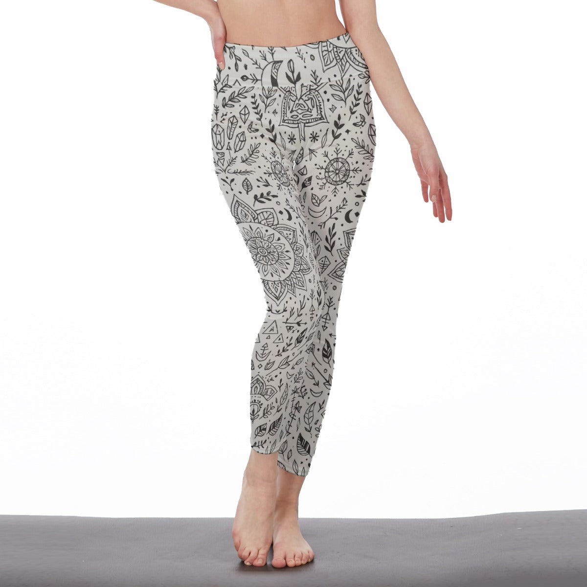 Tribal Line Art Serenity Strength Aura Yoga High Waist Leggings | 5To9Style