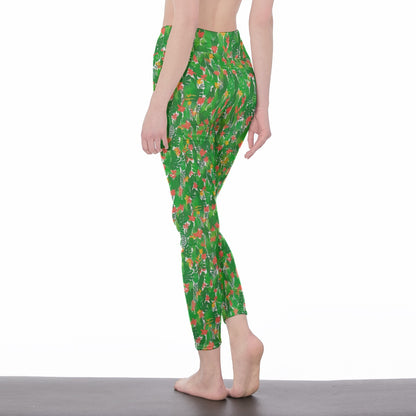 Tropical Leaf Pattern Serenity Strength Aura Yoga High Waist Leggings | 5To9Style