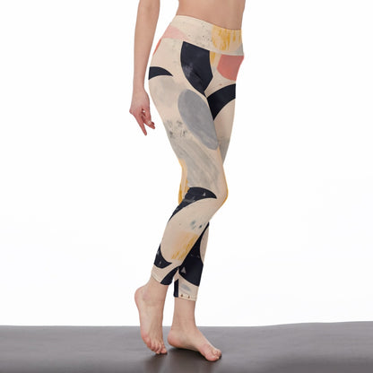 Art Abstract Color Block Artistic Design Yoga High Waist Leggings | 5To9Style