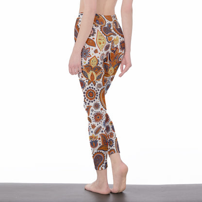 Paisley Pattern Harmony Energy Flow Yoga High Waist Leggings | 5To9Style