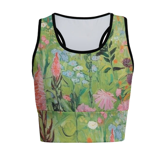 Flower Spring Meadow Wildflower Bloom Yoga Women's Sports Bra