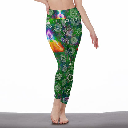 Rainbow Chakra Gradient Mystic Balance Glow Yoga High Waist Leggings | 5To9Style