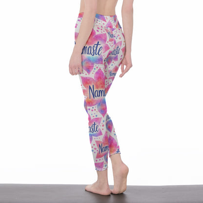 Namaste Typography Mystic Balance Glow Yoga High Waist Leggings | 5To9Style