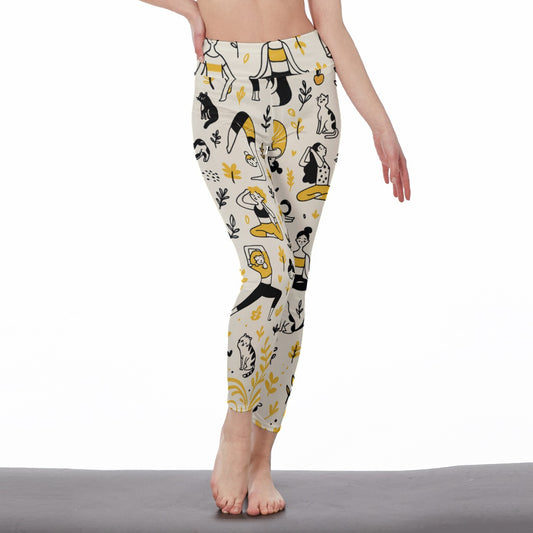 Asana (Pose Silhouettes) Dynamic Harmony Flow Yoga High Waist Leggings | 5To9Style