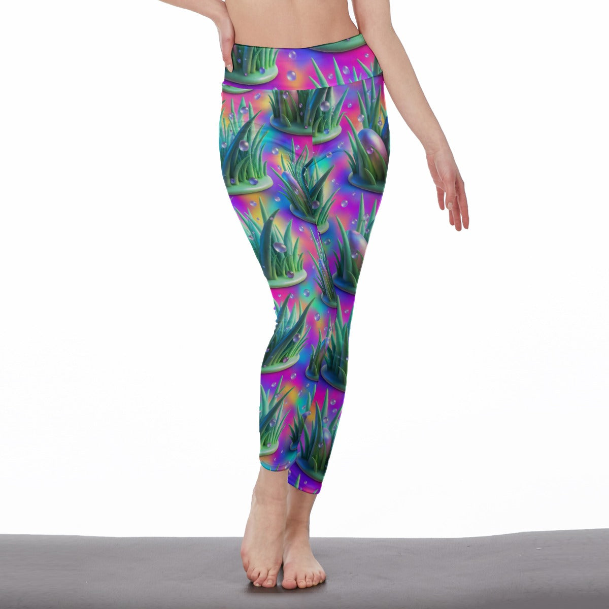 Grass and Morning Dew Calm Strength Spirit Light Yoga High Waist Leggings | 5To9Style
