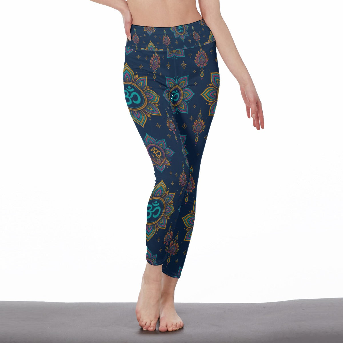 Om Symbol Yoga Serenity Strength Aura Yoga High Waist Leggings | 5To9Style