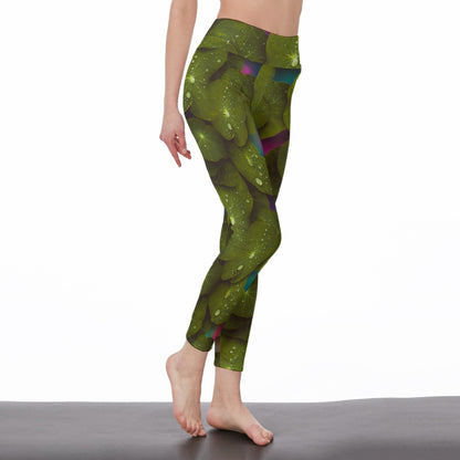 Lotus Leaf Water Drop Calm Strength Spirit Light Yoga High Waist Leggings | 5To9Style