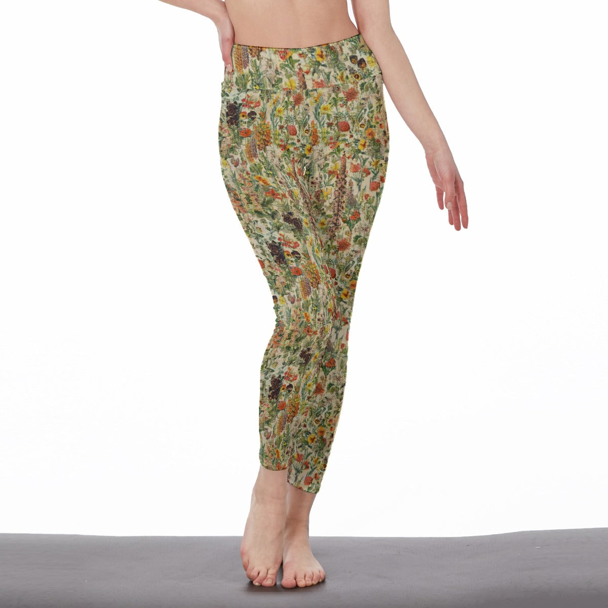 Herbal Illustration Power Grace Focus Flow Yoga High Waist Leggings | 5To9Style