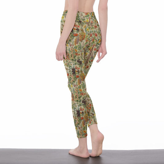 Herbal Illustration Power Grace Focus Flow Yoga High Waist Leggings | 5To9Style