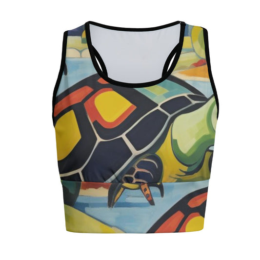 Turtle Colorful Sea Ocean Harmony Yoga Women's Sports Bra