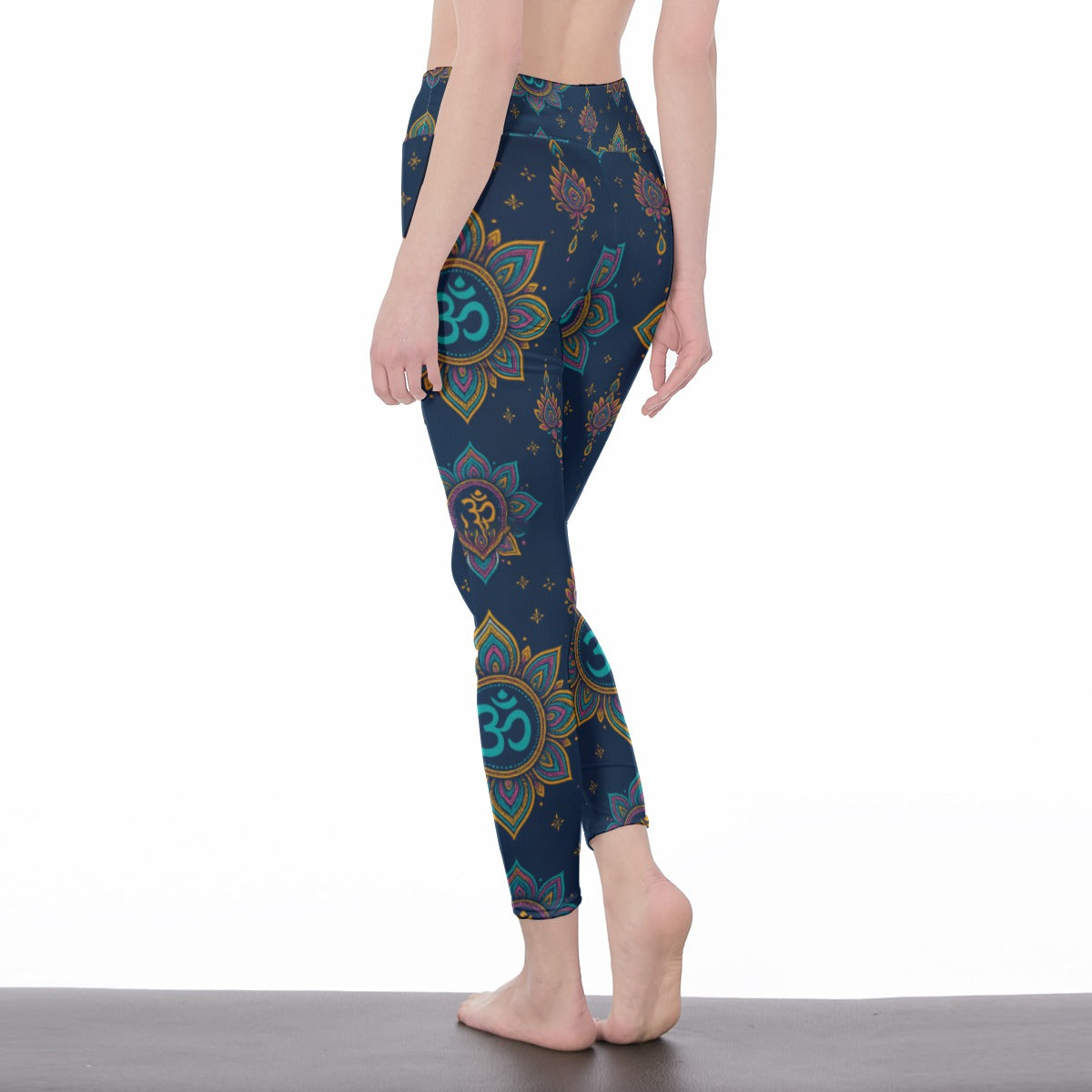 Om Symbol Yoga Serenity Strength Aura Yoga High Waist Leggings | 5To9Style