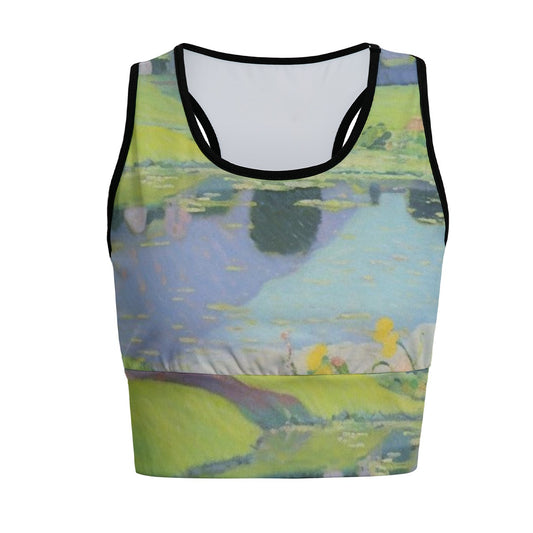 Flower Pastel Lakeview Golden Flower Serenity Yoga Women's Sports Bra
