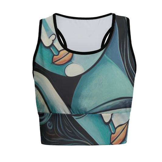 Art Abstract Face Artistic Expression Flow Yoga Women's Sports Bra