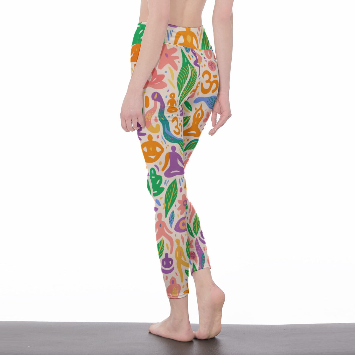8 Organic Doodle Shapes Harmony Balance Spirit Flow Yoga High Waist Leggings | 5To9Style
