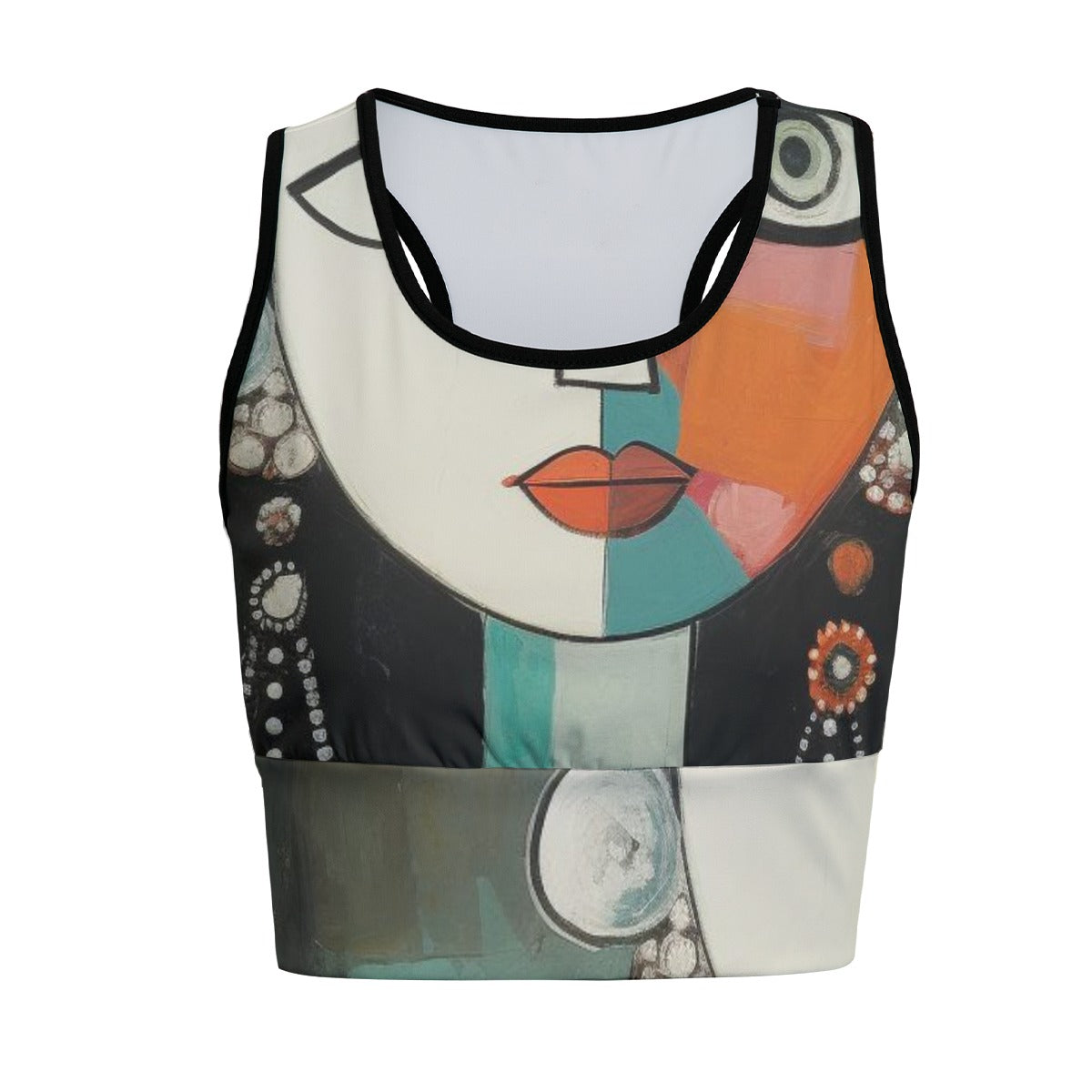 Art Modern Woman Portrait Artistic Pattern Yoga Women's Sports Bra