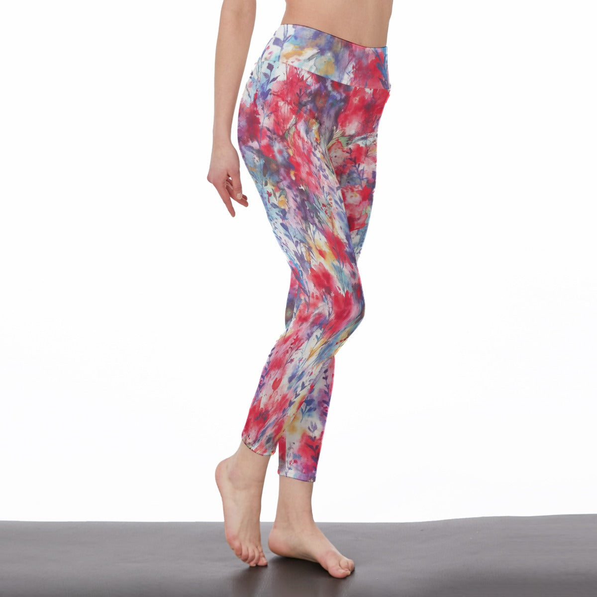 Abstract Watercolor Splashes Infinite Spirit Flow Yoga High Waist Leggings | 5To9Style