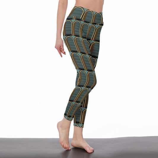Yoga Pants Art Modern Geometric Abstract Style Yoga High Waist Leggings | 5To9Style