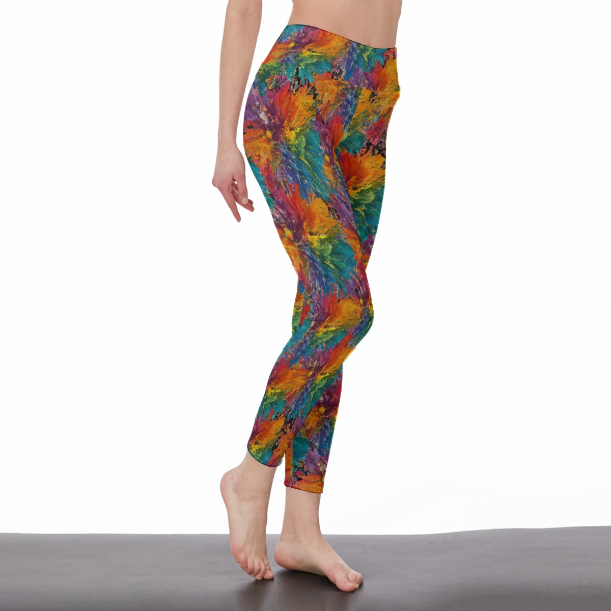 Abstract Watercolor Splashes Mystic Balance Glow Yoga High Waist Leggings | 5To9Style