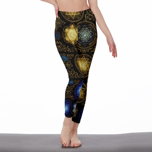 Sacred Geometry Mystic Energy Glow Yoga High Waist Leggings | 5To9Style