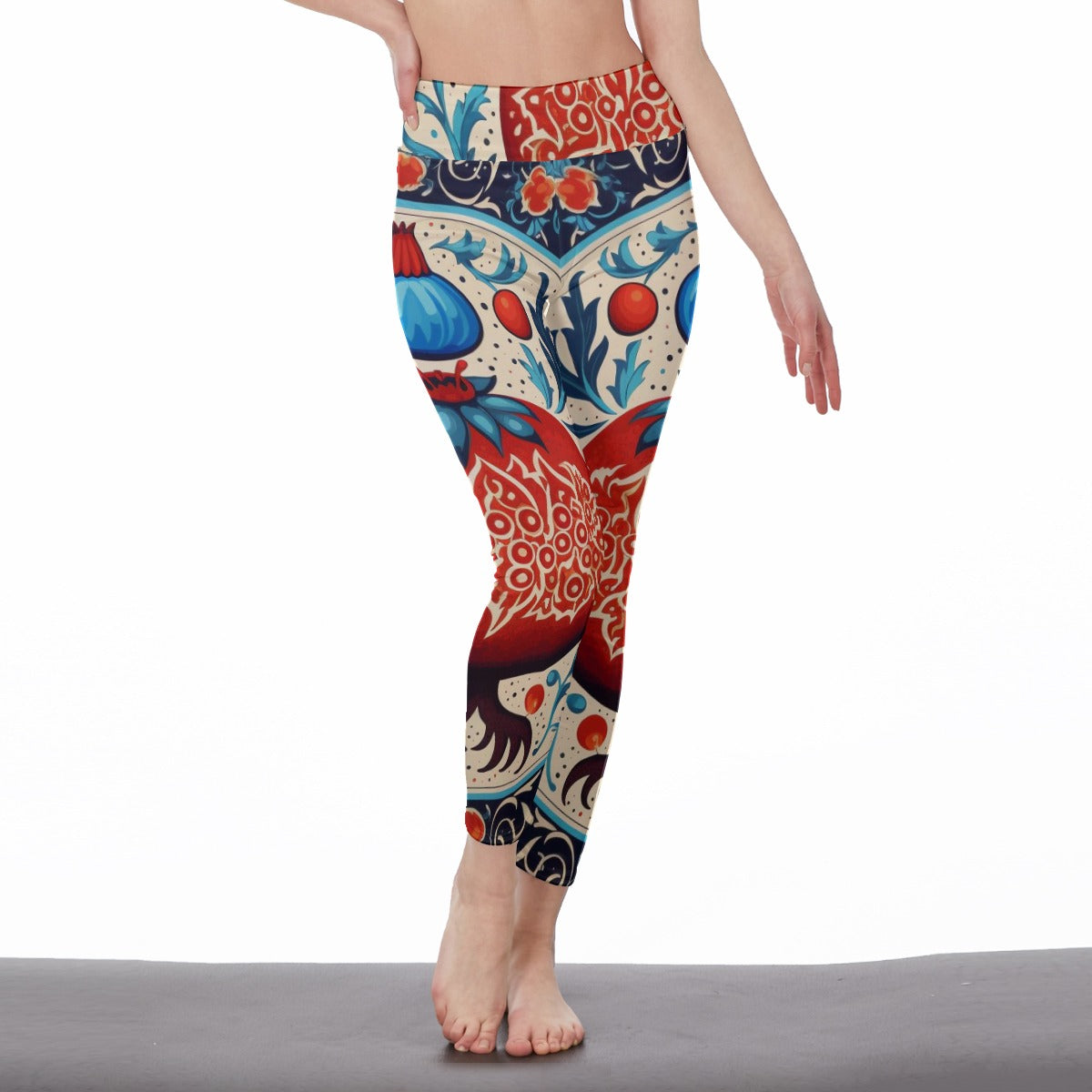 Yoga Pants Spiritual Mandala Symbols All-Over Print Women's High Waist Leggings | 5To9Style | Side Stitch Closure | 5To9Style