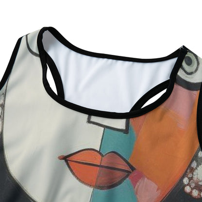 Art Modern Woman Portrait Artistic Pattern Yoga Women's Sports Bra